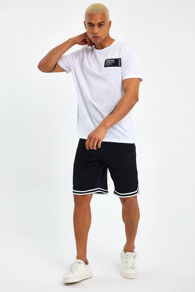 Süperlife Erkek Bisiklet Yaka Regular Fit Tokyo Baskılı Tişort SPR23ts303 - 4