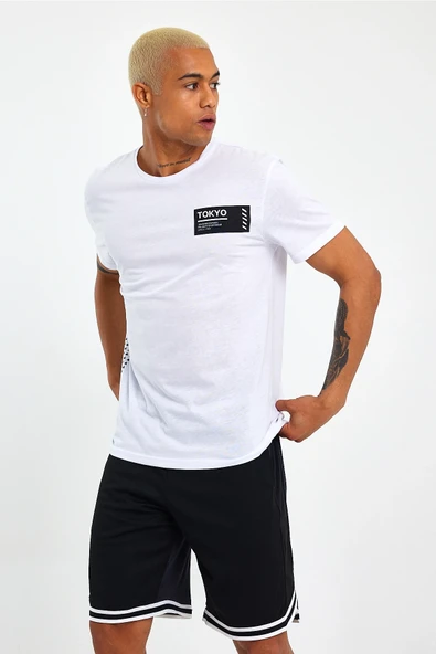 Süperlife Erkek Bisiklet Yaka Regular Fit Tokyo Baskılı Tişort SPR23ts303 - 6