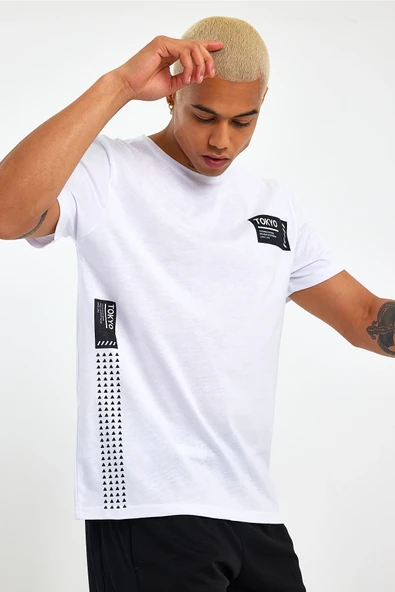 Süperlife Erkek Bisiklet Yaka Regular Fit Tokyo Baskılı Tişort SPR23ts303 - 7