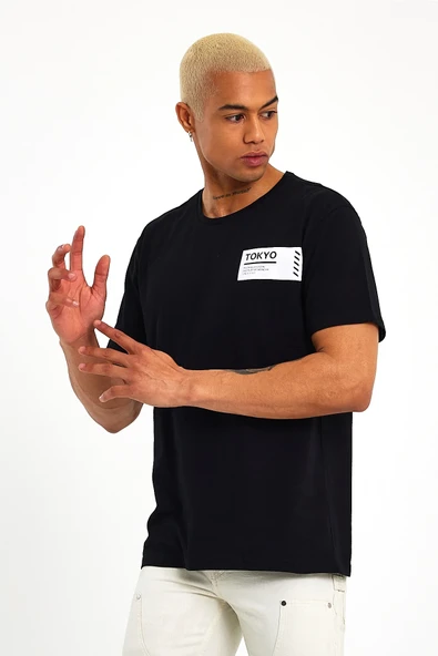 Süperlife Erkek Bisiklet Yaka Regular Fit Tokyo Baskılı Tişort SPR23ts303 - 6
