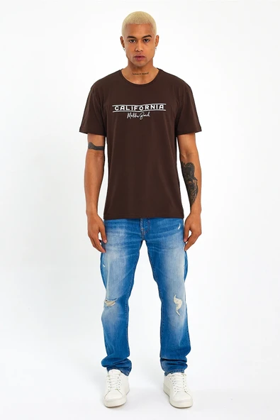 Süperlife Erkek Bisiklet Yaka Regular Fit Californıa Baskılı Tişort SPR23ts304 - 2