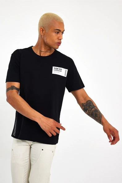 Süperlife Erkek Bisiklet Yaka Regular Fit Tokyo Baskılı Tişort SPR23ts303 - 10