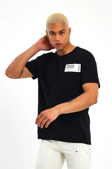 Süperlife Erkek Bisiklet Yaka Regular Fit Tokyo Baskılı Tişort SPR23ts303 - 2