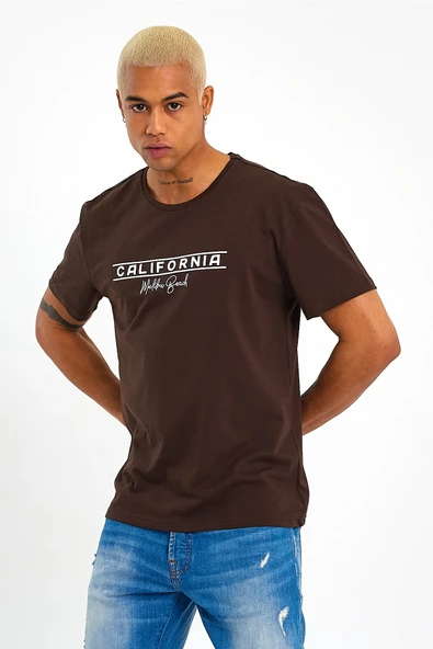 Süperlife Erkek Bisiklet Yaka Regular Fit Californıa Baskılı Tişort SPR23ts304 - 3