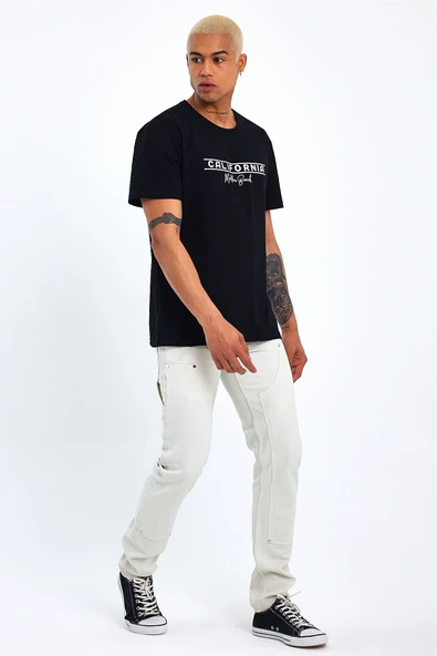 Süperlife Erkek Bisiklet Yaka Regular Fit Californıa Baskılı Tişort SPR23ts304 - 3