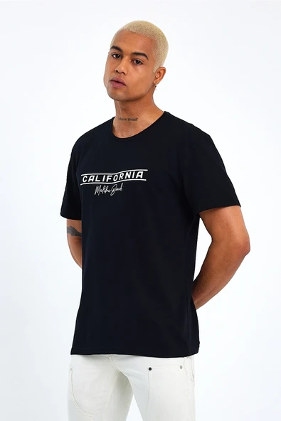 Süperlife Erkek Bisiklet Yaka Regular Fit Californıa Baskılı Tişort SPR23ts304 - 6