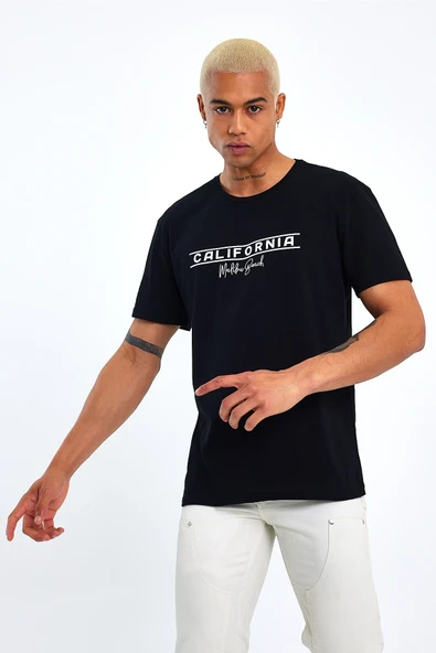 Süperlife Erkek Bisiklet Yaka Regular Fit Californıa Baskılı Tişort SPR23ts304 - 9