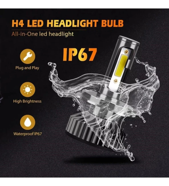 2 Adet H7 Mini Led Xenon Bulut Teknolojisi 70W 10000LM 6500K Yüksek Güç - 4
