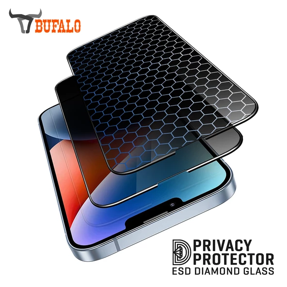 Bufalo iPhone 14 Pro ESD Anti Static Hayalet Privacy Cam Ekran Koruyucu - 5