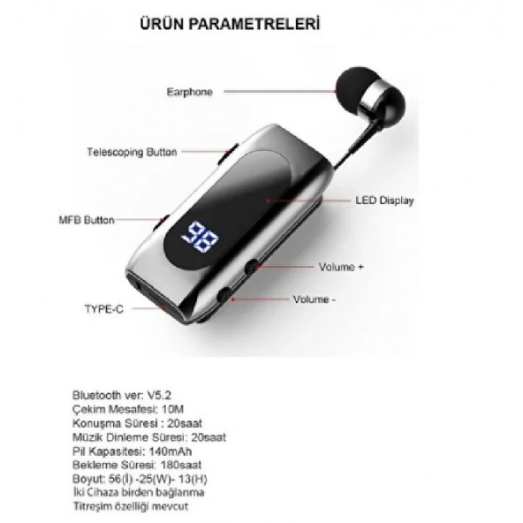 Dunspin F-210 Makaralı Bluetooth Kulaklık - 2