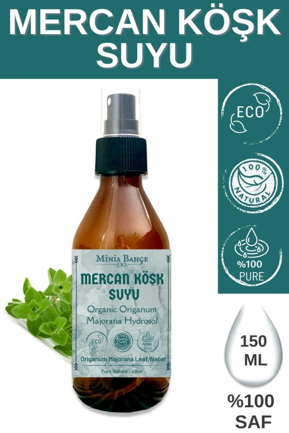 Organik Mercan Köşk Suyu -%100 Doğal Hidrosol, 150ml