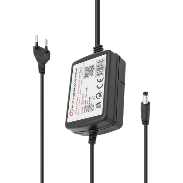 12 VOLT - 1 AMPER - 12 WATT MASAÜSTÜ İKİ UCU KABLOLU ADAPTÖR 5.5*2.5 UÇ (3984)