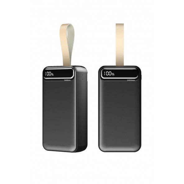 30,000 mAh Led Aydınlatmalı Dijital Göstergeli  2xUSB Çıkışlı Powerbank - 3