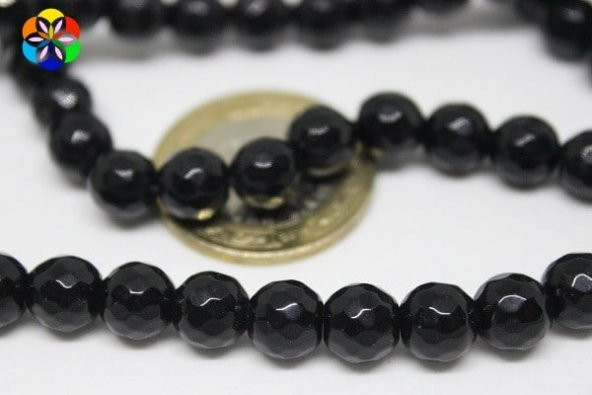 Onix (Oniks) Taşı Faset Kesim Parlak 8mm/adet ürün görseli