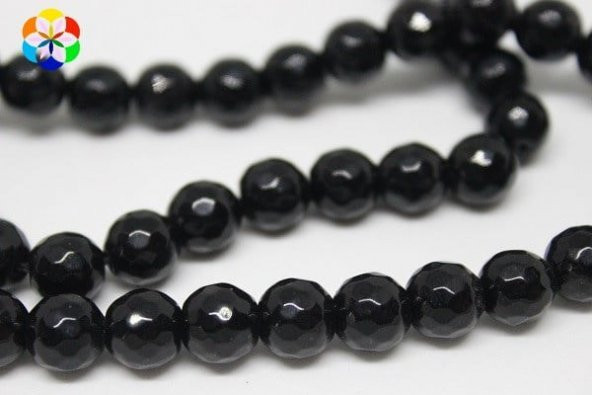 Onix (Oniks) Taşı Faset Kesim Parlak 8mm/adet - Resim 2