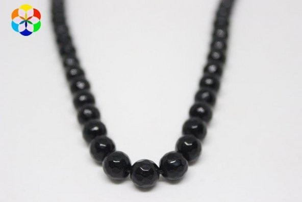 Onix (Oniks) Taşı Faset Kesim Parlak 8mm/adet - Resim 3