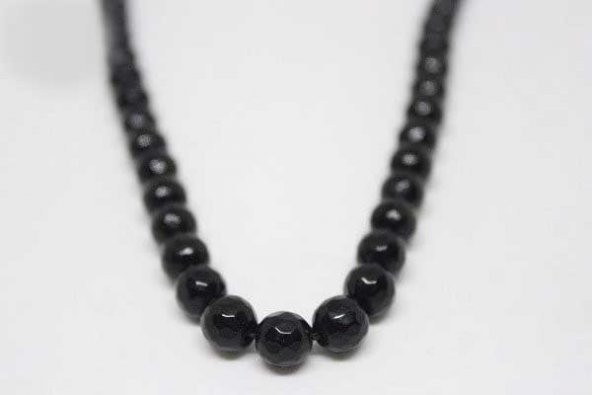 Onix (Oniks) Taşı Faset Kesim Parlak 8mm/adet - Resim 4