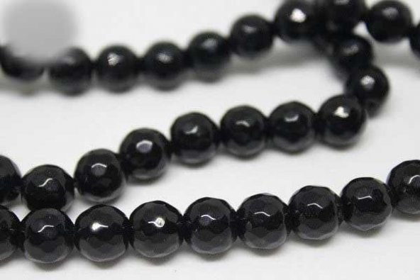 Onix (Oniks) Taşı Faset Kesim Parlak 8mm/adet - Resim 6