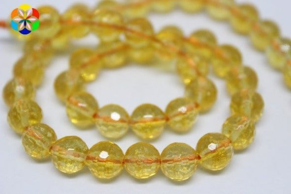 Sitrin Taşı Faset Kesim 8mm/adet - Resim 2