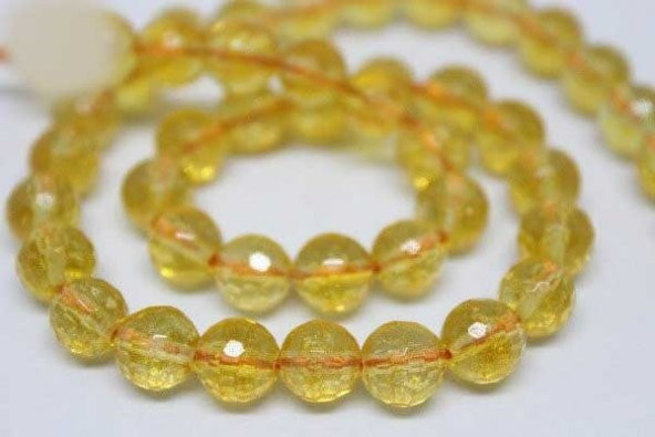 Sitrin Taşı Faset Kesim 8mm/adet - Resim 6