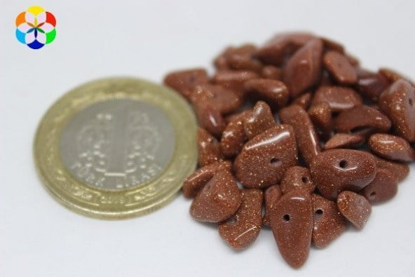 Delikli Yıldız Taşı Kahverengi Mini Boy 50 adet