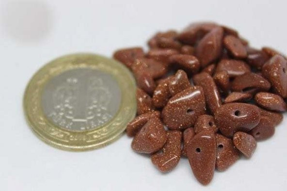Delikli Yıldız Taşı Kahverengi Mini Boy 50 adet - 2