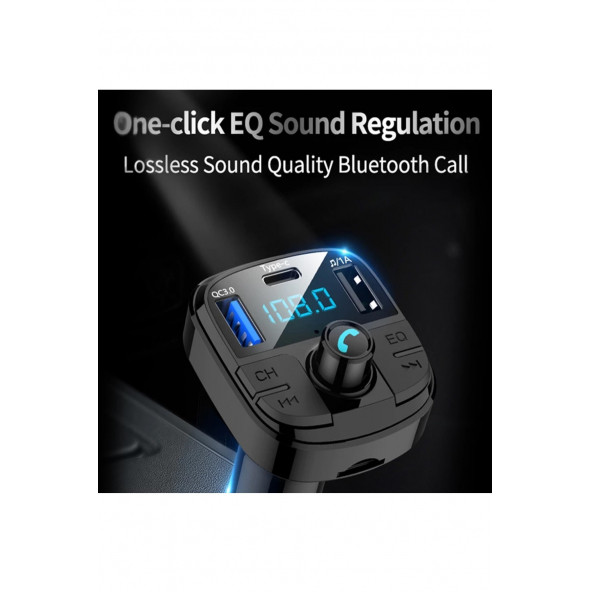 Bluetooth Araç Kiti Pd 3,0 Hızlı Araç Şarjı Mp3 Player Fm Transmitter - 3