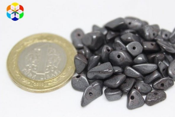 Delikli Hematit Taşı Mini Boy 50 adet ürün görseli 1