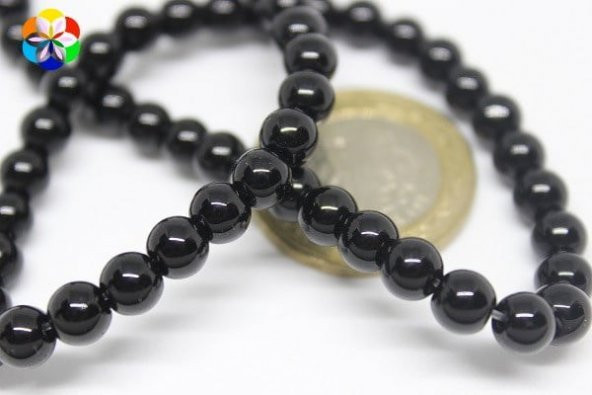 Onix (Oniks) Taşı Parlak 6mm/adet - Resim 3