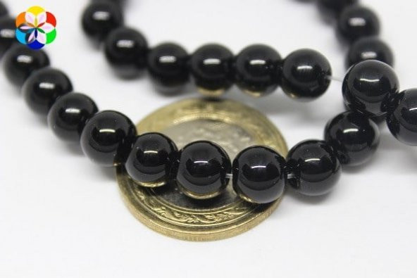 Onix (Oniks) Taşı Parlak 8mm/adet - Resim 3