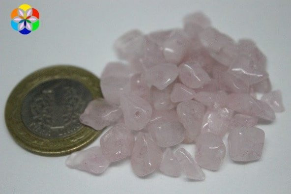 Delikli Pembe Kuvars Taşı Mini Boy 50 adet ürün görseli 1