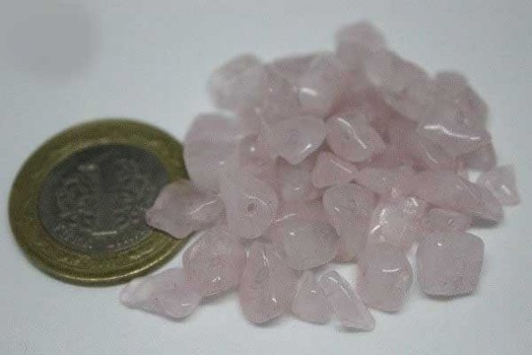 Delikli Pembe Kuvars Taşı Mini Boy 50 adet - Resim 2
