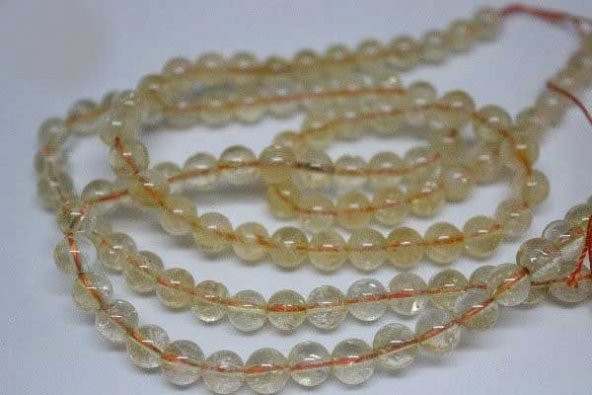 Sitrin Taşı Açık Renk 6mm/adet - Resim 4