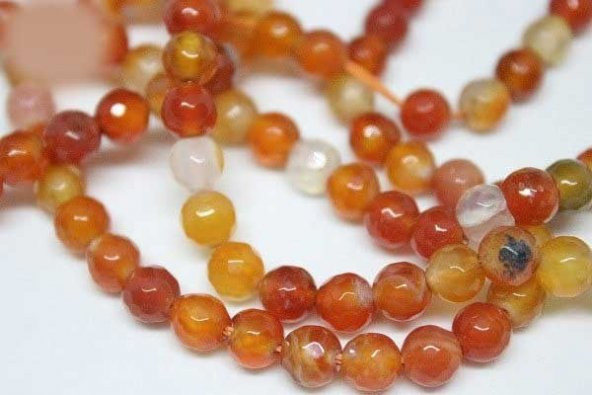 Akik Taşı Faset Kesim 6mm/adet (7445) - Resim 6