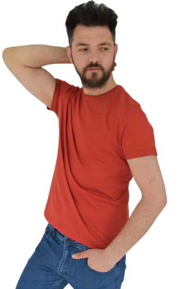 Erkek Sıfır Yaka Tişört Penye BGL-ST02799 - Resim 2