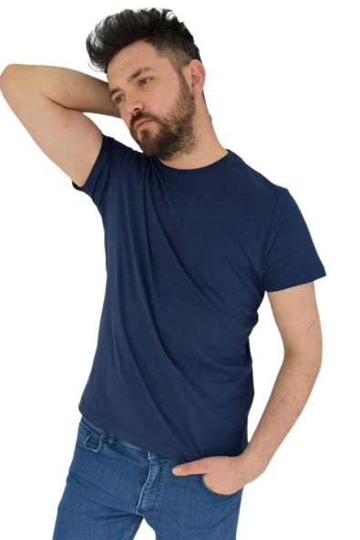 Erkek Sıfır Yaka Tişört Penye BGL-ST02799 - Resim 8