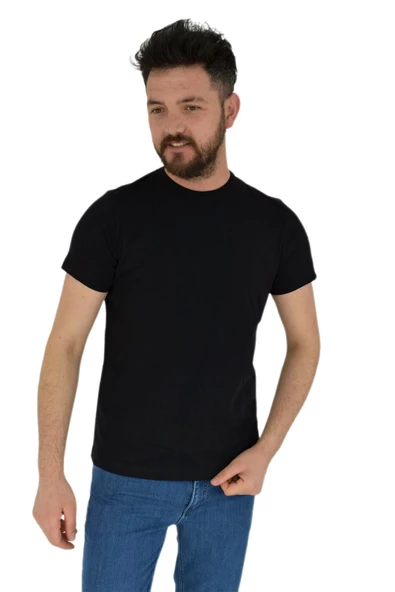 Erkek Büyük Beden Sıfır Yaka Tişört Penye BGL-ST02800 - 9
