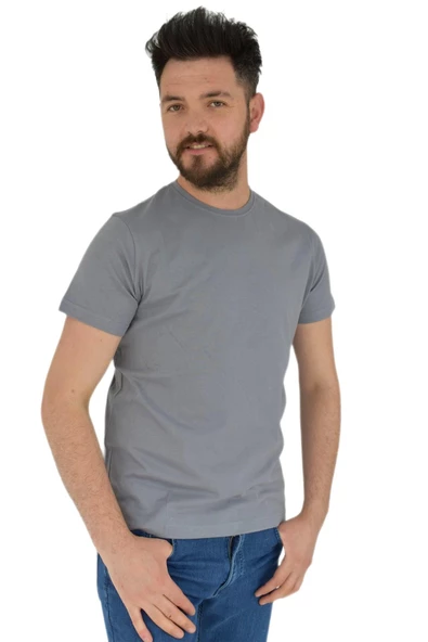 Erkek Büyük Beden Sıfır Yaka Tişört Penye BGL-ST02800 - 7