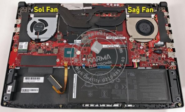 Asus GL503V, FX63V, FZ63V, S5AM Serisi Notebook CPU Fan / Sağ - Ver.3