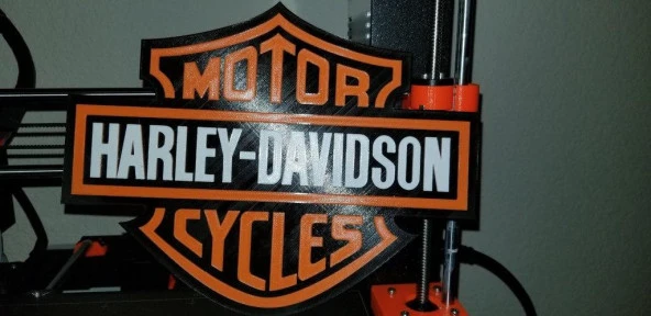 Harley Davidson Logo Remix (Temizlenmiş Yazı) Plastik Aparat