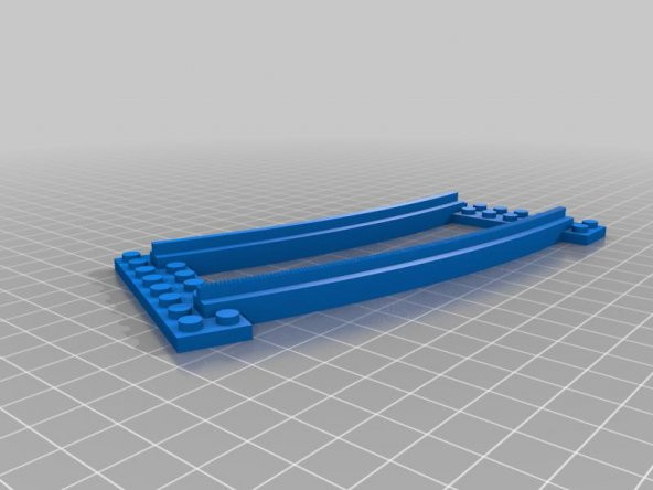 Tren Ray Eğrisi, Eski Lego Demiryolu Mavisi İle Uyumlu Plastik Aparat