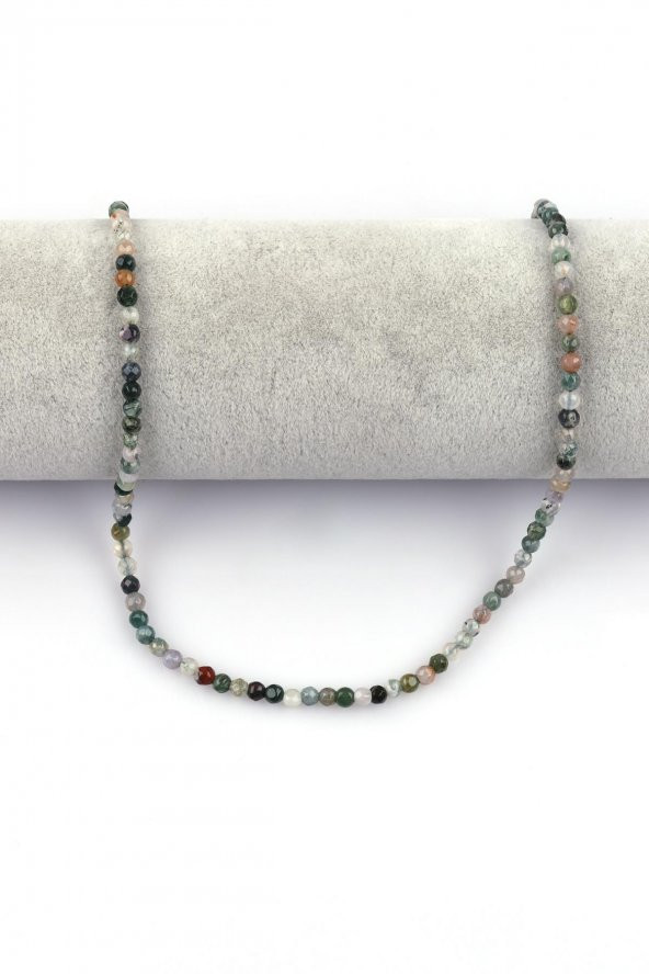 Yeşil Akik Doğal Taş Dizi 4 mm Fasetli Küre Kesim - Resim 2