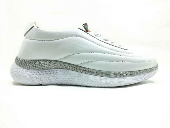 Çarıkçım Hakiki Deri Kadın Ayakkabısı Beyaz 132 KLM-666 - Resim 3