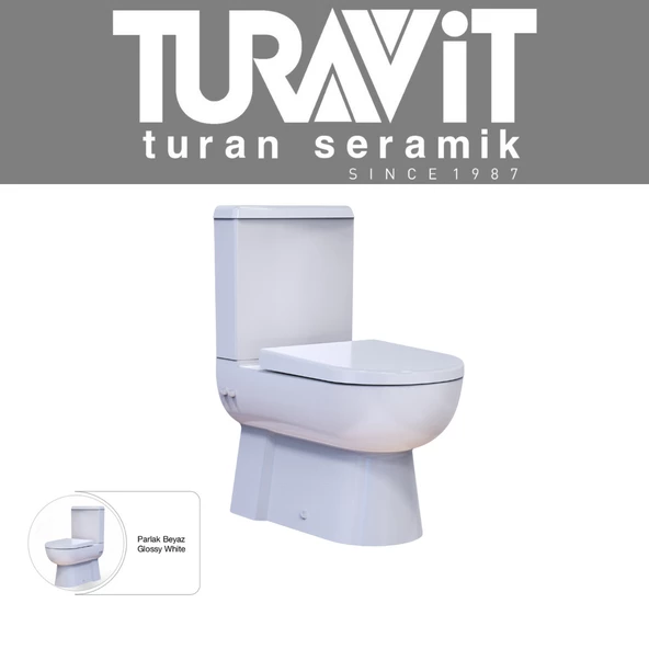 Turavit Omega Duvara Sıfır Klozet ve Rezervuar Tam Takım OMG1303-1304T - 2