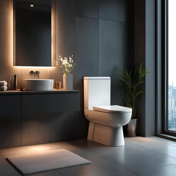 Turavit Omega Beyaz Kanallı Duvara Sıfır Klozet Takımı OMG1303, Nkp İnci Yavaş Kapak ürün görseli