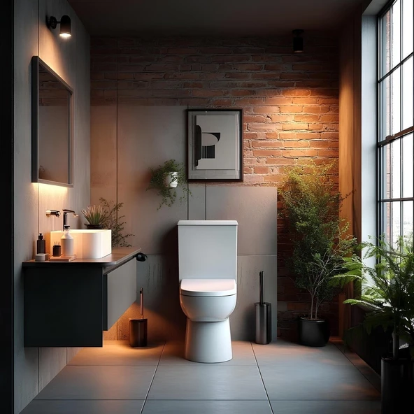 Turavit Omega Beyaz Kanallı Duvara Sıfır Klozet Takımı OMG1303, Nkp İnci Yavaş Kapak - Resim 6