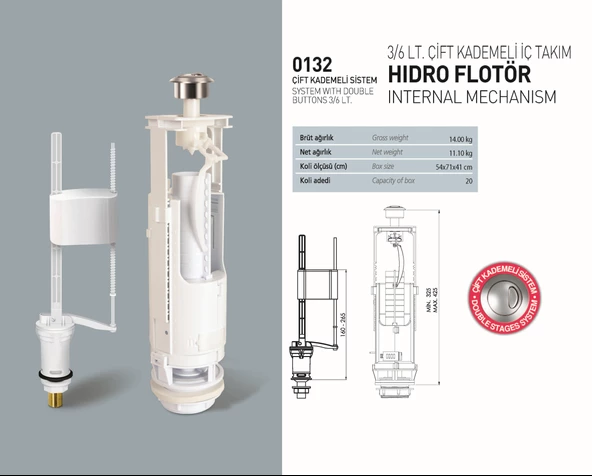 Turavit Omega Duvara Sıfır Klozet ve Rezervuar Tam Takım OMG1303-1304T - 4