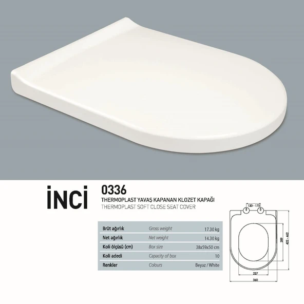 Turavit Omega Beyaz Kanallı Duvara Sıfır Klozet Takımı OMG1303, Nkp İnci Yavaş Kapak - Resim 3