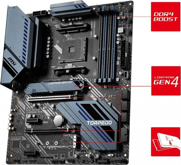 MSI Mag X570S Torpedo Max AMD AM4 DDR4 ATX Anakart - TEŞHİR - 4