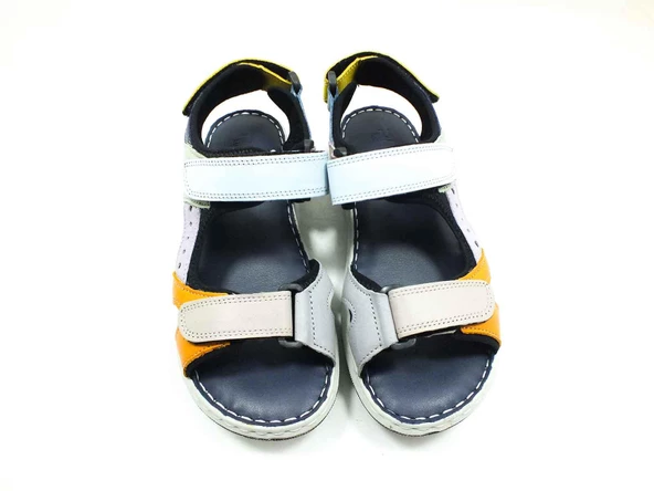 Çarıkçım Hakiki Deri Sandalet Siyah-Sarı 120 2051 - 4